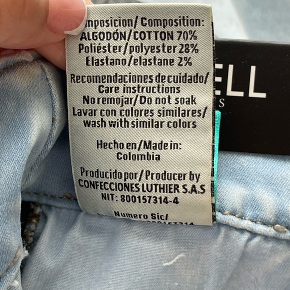 Lowell Paris Colombian Shorts Butt Lifter Size 12 Jeans - Picture 7 of 9